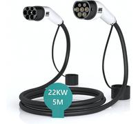 Câble De Recharge Ev/Véhicule Électrique Et Hybride Rechargeable De Type 2 À Type 2, Mode 3 32amp Puissance De Sortie Maximale 22kw Trois Phases 5 Mètres