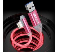 Câble de recharge LED certifié MFi pour iPhone 14, 13, 12, 11, Pro Max, XR, X, XS, 8, 7, Pad, Air 2, Pod - Chargeur USB 3A