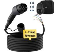 Câble de recharge pour véhicules électriques, puissance 7 kW, évaluation IP55, plusieurs options de longueur, câble 7kW 25M