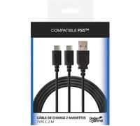 Câble de recharge Type C Under Control 3 m Noir pour 2 manettes PS5™