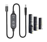 Câble de réglage de puissance intelligent 100 W pour ordinateurs portables USB-Type C vers DC 5,5 mm 5 V-20 V Tension de sortie variable Câble de charge