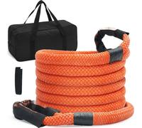 Câble de remorquage haute performance 25 mm x 6 m 17237 kg de force de traction Sangle de remorquage tout-terrain avec 30 % d'énergie d'élasticité pour Jeep, voiture, camion, ATV, UTV, SUV et tracteur