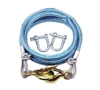 Câble de remorquage Haute résistance 26 455 LB, câble en Acier avec Crochet pivotant et Gaine en PVC pour Camion de remorquage, dépanneuse, Grue (Bleu A, 4 m/8 t)