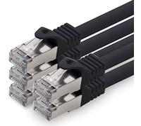 0,5 m - noir - lot de 5 câbles réseau CAT.7 câble patch SFTP PIMF LSZH câble Gigabit Lan 10Gb s câble brut cat7 avec connecteur RJ45 Cat6a compatible avec CAT5 CAT6 cat7 cat8