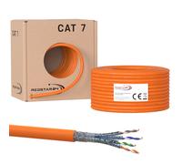 RedStar24 Câble de Réseau CAT 7 50m - Câble Ethernet CAT7 Gigabit S/FTP, Conducteurs en Cuivre Pur, Câble d'installation sans halogène PIMF POE 10Gbit LAN, Norme AWG 23/1, Gaine LSZH