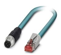 Câble de réseau M12 / RJ45 CAT 5e Phoenix Contact - [1x M12 mâle - 1x RJ45 mâle] - 1.00 m - bleu - 1407360