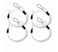 Câble de sécurité en acier avec oeillet Corde en acier enduit (sans serrure) Câble en acier tressé à double anneau Serrure à bagages Light Double Ring Lock Pour vélos et bagages, 3 mm