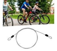 Câble de sécurité en acier inoxydable à double boucle pour vélo, câble à boucle pour antivol de vélo, câble à boucle, étroit, avec œillets, argenté