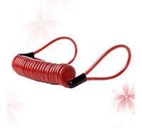 Câble de Sécurité pour Vélo et Moto, Rappel Disque Rouge Plastique | 2 Extrémités en Boucle, Structure Légère en Spirale, Facile à Stocker, Usage Vélo et Motorbike
