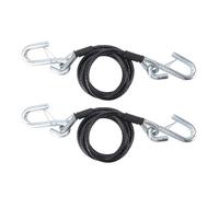 Câble de sécurité remorque Heavy Duty 7500 LB Capacité de Charge Capaces de sécurité enroulées Câbles avec Crochet S pour Camping-Car et remorque Noir 7 Pieds 1 Paire