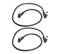 Câble de sécurité solaire 5521 à 5525 | Lot de 2 paires de fiches mâles en forme de L - Noir - 18 AWG - 50 cm - Pour caméra routeur DVR - Installation sur étagère