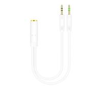 Câble de séparation audio 3,5 mm de prise de cric Câble de séparation audio - PC Femelle à 2 mâles de 3,5 mm - Câbles d'extension de casque - Y Splitter Audio pour ordinateur téléphonique simult