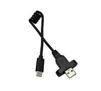 Câble de service A-C à bobine | Connecteur de fixation de panneau USB 2.0, forme de câble extensible-rétractable, gestion de baie d'armoire