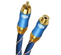 Câble de Subwoofer, Câble Coaxial Numérique Cinch Câble Audio Plaqué or RCA pour Subwoofer, Récepteur AV, Amplificateur, Home Cinéma (Mâle à Femelle Câble Coaxial, 6Ft/2M)