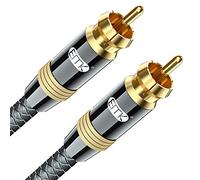 Câble de Subwoofer, Câble Coaxial Numérique EMK Cinch Câble Audio Plaqué or RCA pour Subwoofer, Récepteur AV, Amplificateur, Home Cinéma (Mâle à Mâle Câble Coaxial, 5M)