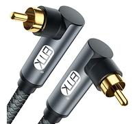 Câble de Subwoofer, Câble Coaxial Numérique EMK Cinch Câble Audio Plaqué or RCA pour Subwoofer, Récepteur AV, Amplificateur, Home Cinéma (Double 90 Degrés RCA Câble, 3M)