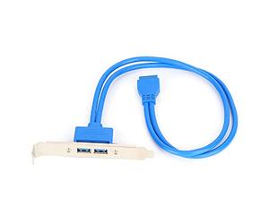 Câble de Support PCI à Double Port USB 3.0 avec Prise Standard 19 Broches, câble Adaptateur Interne USB 3.0, Double câble déflecteur USB, Carte mère 19 Broches vers Double Port A Femelle Extension