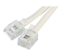 Cordon téléphonique RJ11 / RJ11 ivoire - 7 m