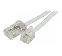 Câble de téléphone RJ45 RJ11 15m blanc - Connecteur RJ-45 mâle - Connecteur RJ-11 mâle