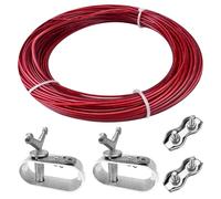 Câble de Tension Diamètre 2 mm Longueur 40 M avec 2 Tendeurs pour Couverture de Piscine en Corde, Câble de Serrage pour Bâche de Piscine- Fixation des Couvertures de Piscine Hors Sol I'hiver