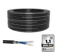 Câble de terre CAT 8 - 50 m - Câble réseau - Câble Ethernet - S/FTP - 40 Gbit/s - Catégorie 8 - En cuivre pur - PoE++ LSZH - Simplex