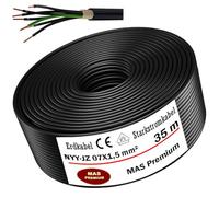 Câble de terre NYY-JZ 7 x 1,5 mm² - Câble électrique - Disponible en 5 à 100 m - Avec anneau pour pose en extérieur, en sous-sol (35 m)