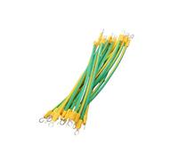 Câble de terre vert et jaune Paquet en vrac de 20 fils de terre solaires PV BVR avec bornes, choisissez des câbles de terre flexibles en cuivre jaune vert 10/12/14 AWG(14AWG-10CM)
