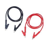 Câble de Test 20A 3000V avec Pinces Crocodile en Laiton, Fils en Silicone Souple Résistant Haute Température pour Batterie de Voiture et Mesures Électriques Professionnelles