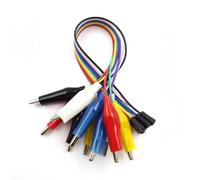 Câble de test à pince crocodile vers plaque d'essai, 10 broches, 20/30/50 cm, mâle/femelle(Green Jade)