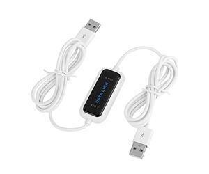 Câble de Transfert de Données, Pont de Câble de Transfert de Fichiers de Liaison de Données en Ligne avec Indicateur LED, Câble de Transfert USB 2.0 Enfichable sans Installation, Cordon PC à PC pour M
