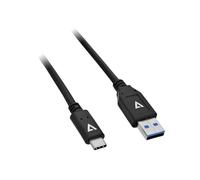 Câble de transfert de données USB 3.1 Type A vers Type C - V7 - Noir - 1m