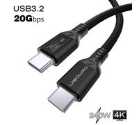 Câble De Transfert De Données Usb 3.2 Gen2 * 2 Usb C 20G, 20G, Fonction Complète, Câble De Charge Rapide 4K Pour Hub Macbook 3M.0,5 M.Usb3.2 20G 240W 4K