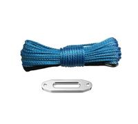 Câble de treuil synthétique 6 mm x 15 m avec Guide-câble en Aluminium, kit de Sangles de remorquage Tout-Terrain Robustes de 1814 kg Haute ténacité(Black)