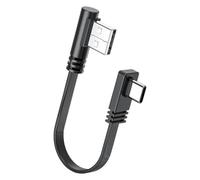 Câble de type C 66 W, cordon court plat USB A vers USB C avec extrémités coudées à 90 degrés pour un routage serré du bureau et une utilisation sur console, fil de synchronisation, gestion des câbles