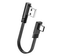 Câble de type C 66 W, cordon court plat USB A vers USB C avec extrémités coudées à 90 degrés pour un routage serré du bureau et une utilisation sur console, fil de synchronisation, gestion des câbles