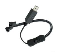 Câble de ventilateur USB vers 4 broches 5 V vers 12 V avec interrupteur