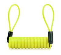 Câble de verrouillage à ressort pour casque de moto avec prévention du vol et compatibilité avec frein à disque avec noyau en fil d'acier et boîtier étanche (jaune)