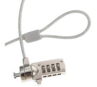 Câble de Verrouillage pour Ordinateur Portable à Code, Acier Argenté | Chaîne de Sécurité 1, 8m, Alliage de Zinc, Résistance aux Tentatives de Coupe, Usage Bureau et Projecteur