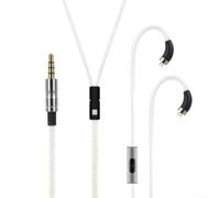 Câble d'écouteurs détachable à 2 broches 0,78 mm avec conducteurs plaqués argent pour appareils d'écoute intra-auriculaires FIIO FD1 ZS10 ZSN Shuore (0,78 mm avec micro)