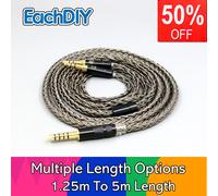 Câble d'écouteurs gris à 16 cœurs, pour Hifiman Sundara Ananda HE1000se he1000v2 HE6se DEVA he400se Arya He-35x XS LN 008012 6.5mm Male Plug