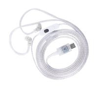 Câble d'écouteurs type C 2 broches HiFi auditif 4 fils tressés pour moniteurs intra-auriculaires IEM détachable