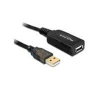 Câble DeLOCK 82689 - USB 2.0 Mini-USB A Mâle vers USB A Femelle - Longueur 15m - Couleur Noir