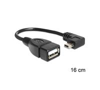 Câble DeLOCK 83245 USB A vers Mini-USB B 0.16m Noir - Connecteur 1 Mâle, Connecteur 2 Femelle - Code SH 84733080