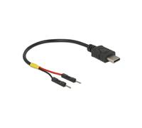 Câble DeLOCK 85418 USB-C Mâle / USB-C Mâle 0.1m Noir AWG22, Diamètre 3mm, Connecteurs droits, Conditionnement sachet individuel