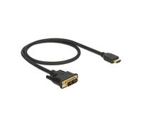 Câble DeLOCK 85581 HDMI Type A vers DVI-D Mâle-Mâle 0.5m Noir, Résolution 1920x1200, Blindage triple couche, AWG 30, Transfert 3.96 Gbit/s