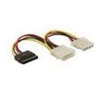 Cable - Delock - d'alimentation SATA 15pin -> 2x Molex 4pin St/St/Bu G