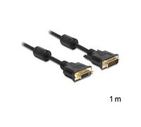 Câble DeLOCK DVI-D / DVI-D 1m Noir - Connecteurs mâle/femelle plaqués or - Référence 83185