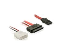 Câble DeLOCK Micro SATA FM + Alimentation 2-Pin vers SATA 7-Pin, Longueur 0.3m, Rouge - Réf: 61695