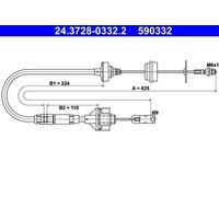 ATE 24.3728-0332.2 Câble d'embrayage