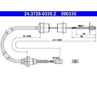 ATE 24.3728-0335.2 Câble d'embrayage